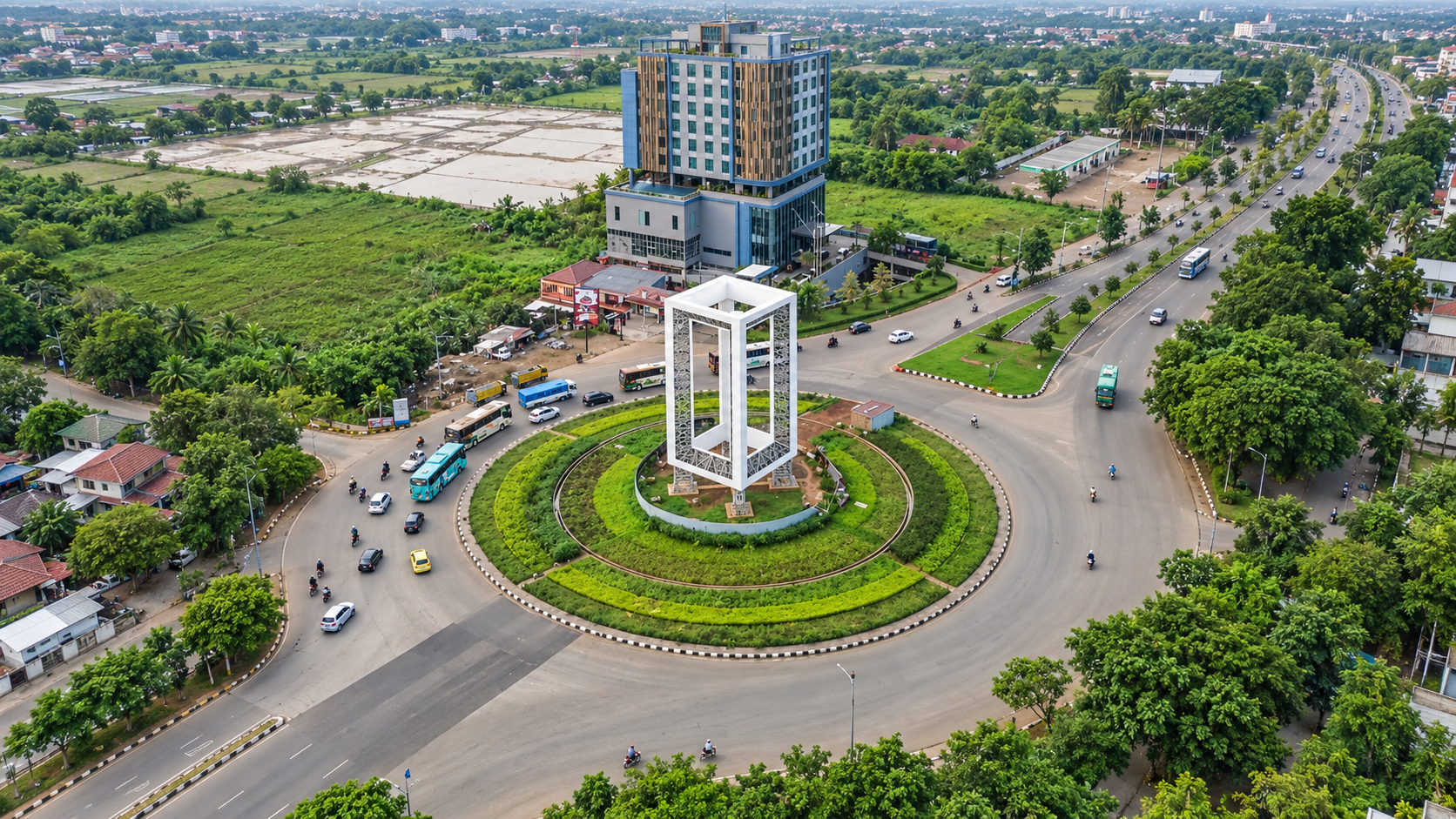 Bundaran Karawang dari udara